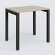 K3 Plateau droit 80x60 pieds fixe. Plateau Acacia et pietement Noir Grainé.