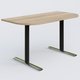 Module d'extrémité gamme Pure 145-70 cm. Plateau Chêne naturel et pietement Noir/Chrome.
