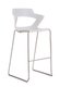 SWEETY Chaise haute pied luge. assise H74cm. coque polypropylène coloris blanc. piétement chrome