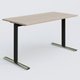 Module droit gamme Pure 140-70 cm. Plateau Acacia et pietement Noir/Chrome.