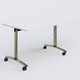 Module d'angle 90° Droite gamme Arca 200-80 cm. Plateau Blanc et pietement Chrome.