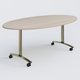 Table ovale gamme Arca 200-110 cm. Plateau Acacia et pietement Chrome.