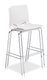 GLOSSY tabouret haut polypropylène coloris coloris blanc brillant, structure chromée