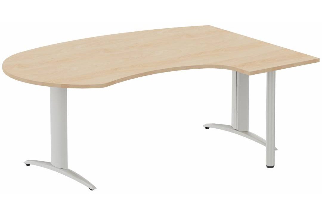 K2 compact 90° manager 190x141x104x60cm sur pied de soutien, plateau hêtre, structure aluminium