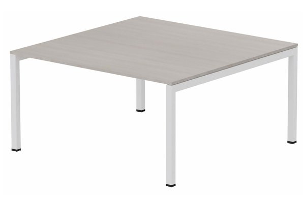 TABLES DE REUNION - Carrée - K3 plan carré 145x145cm, plateau acacia, structure blanc
