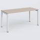 K3 Plateau droit 160x70 pieds fixe. Plateau Acacia et pietement Blanc.