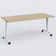Table abattante gamme Design 180*80 cm. Plateau Chêne naturel et pietement Blanc.