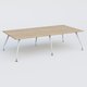 K5 table bench 280*145 cm. Plateau Chêne naturel et pietement Blanc avec base chromé.