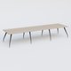 K5 table bench 420*120 cm. Plateau Acacia et pietement Noir Mat avec base chromé.