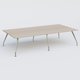 K5 table bench 320*165 cm. Plateau Acacia et pietement Chrome avec base chromé.
