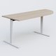 Module d'angle 90° intégré à droite, gamme Pure 200-80 cm. Plateau Acacia et pietement Blanc.