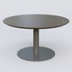 Table Basse Fashion Styl piètement colonne en métal et plateau bois. Plateau Chêne Moka et pietement Carbon Grey.