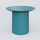 Table Basse Fashion Styl piètement colonne en métal D-26cm et plateau bois. Plateau Bleu Petrole (RAL 5025) et pietement Bleu Petrole (RAL 5025).