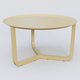 Table Basse Fashion Styl piètement tryptique. Plateau Jaune Cuivre (RAL 1002) et pietement Jaune Cuivre (RAL 1002).