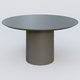Table Basse Fashion Styl piètement colonne en métal D-26cm et plateau bois. Plateau Carbon Grey et pietement Carbon Grey.