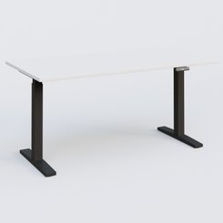 [Pas de famille] - [Pas de sous famille] - Poste solo 160*80 réglable en hauteur éléctriquement de 70-120 cm gamme KPro2. Plateau Blanc et pietement Noir.