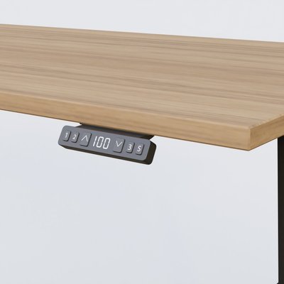 [Pas de famille] - [Pas de sous famille] - Poste solo 140*80 réglable en hauteur éléctriquement de 70-120 cm gamme KPro2. Plateau Noyer et pietement Noir.