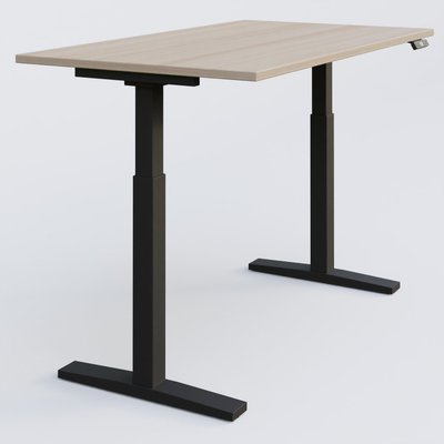 [Pas de famille] - [Pas de sous famille] - Poste solo 140*70 réglable en hauteur éléctriquement de 70-120 cm gamme KPro2. Plateau Acacia et pietement Noir.