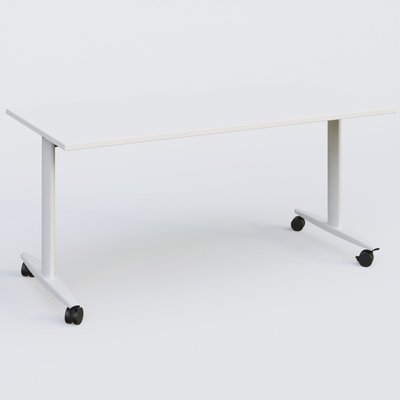TABLES ABATTANTES - New Design - Table abattante gamme Design 160*80 cm. Plateau Blanc et pietement Blanc.