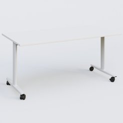 TABLES ABATTANTES - New Design - Table abattante gamme Design 160*80 cm. Plateau Blanc et pietement Blanc.