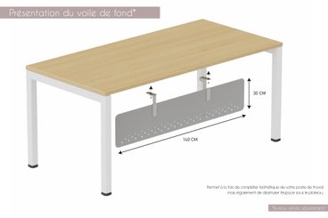 Voile de fond - Métallique - Voile de fond métal L140XH30cm alu
