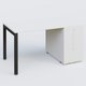 K3 Plateau droit 140x80 avec tour de rangement sous le plateau à droite. Plateau Blanc et pietement Noir Mat