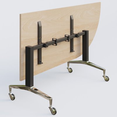 [Pas de famille] - [Pas de sous famille] - Module d'angle à 90° intégré coté droit de la gamme LEM 200-110 cm. Plateau Hêtre et pietement Noir/Chrome.