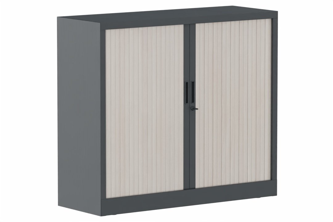 Armoire à rideaux H105xL120cm 2 tablettes