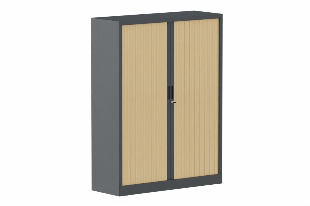 Armoire à rideaux H160xL120cm 3 tablettes