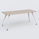 K5 plan droit 180*80 cm. Plateau Acacia et pietement Blanc avec base chromé.