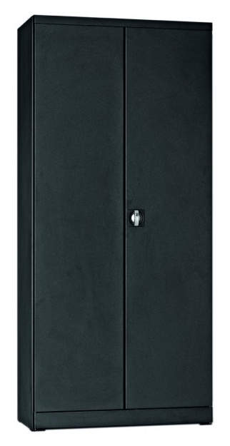 Armoire monobloc métal portes battantes, 4 tablettes L.92xH.195xP42cm anthracite