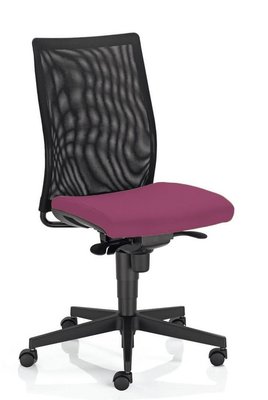 OPERATIVE - Dossier résille - ZEN MESH siège opérative synchrone décalé avec translation d'assise, tissu framboise, dos résille noire, structure nylon no