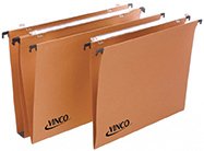 ARMOIRES A RIDEAUX - Options - Dossiers suspendus pour tiroirs (boîte de 25) Fond plat 15 mm /coloris orange