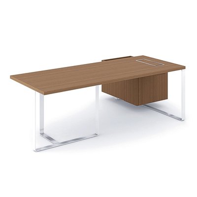 Gamme P1 - Tables de bureau - P1 Ensemble de bureau 204x150cm. meuble retour à gauche. top access. sans voile de fond