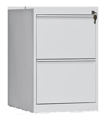 Classeur monobloc métal, 2 tiroirs, L47xP62xH71cm - aluminium