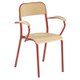 Bridge TRÉVISE 4 pieds assise et dossier bois Blueprotech® accoudoir bois piètement époxy - T6