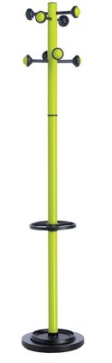 PORTEMANTEAUX - 8 crochets - COLOR Portemanteau 8 patères, ht 175cm, tête pivotante, porte-parapluies, vert anis