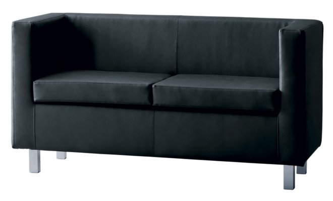 CANAPES - 2 places - RUBIC canapé 2 places, (encombrement : L130xP62cm), revêtement vinyle coloris noir