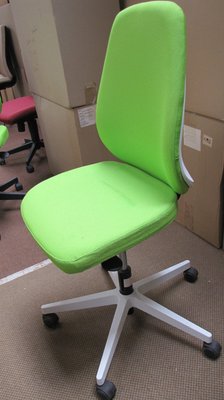 DESTOCKAGE - Sièges & Fauteuils - Siège giratoire BE-ALL, piètement Blanc, Tissu Vert Flash
