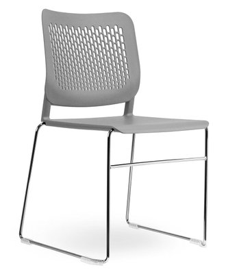 VISITEURS ET FONCTIONNELS - Luge - AGORA chaise traineau, polypropylène coloris gris clair, structure fil chromé