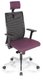 ZEN MESH MANAGER fauteuil manager avec accotoirs synchrone décalé avec translation d'assise, tissu violine, dos résille noire