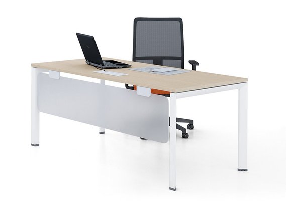 PANNEAUX ECRANS POUR BUREAU DROIT SOLO - Pour bureaux largeur 140 cm - Panneau-écran PLEXIGLAS SOLO H.35cm, L.140(124 utile)xH.35cm, plexiglas translucide, structure blanc