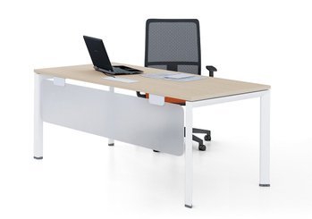 PANNEAUX ECRANS POUR BUREAU DROIT SOLO - Pour bureaux largeur 140 cm - Panneau-écran PLEXIGLAS SOLO H.35cm, L.140(124 utile)xH.35cm, plexiglas translucide, structure blanc