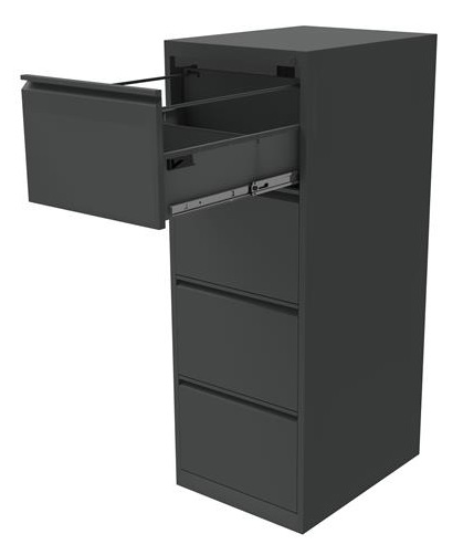 Classeur monobloc métal, 4 tiroirs, L47xP62xH131cm - anthracite