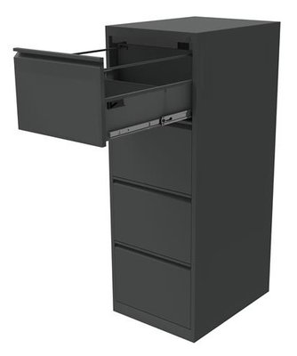 CLASSEMENTS - Classeurs à tiroirs - Classeur monobloc métal, 4 tiroirs, L47xP62xH131cm - anthracite