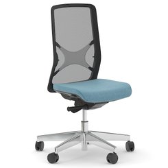 OPERATIVE - Dossier résille - Siège EOLE synchrone soutien lombaire RH-Assise réglable en profondeur-Pied ALU POLI, cadre polypro du dossier et résille Noi