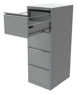 CLASSEMENTS - Classeurs à tiroirs - Classeur monobloc métal, 4 tiroirs, L47xP62xH131cm - aluminium