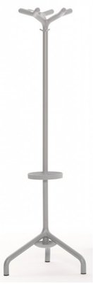 PORTEMANTEAUX - 6 crochets - DESIGN Portemanteau 6 patères, hauteur 168cm, porte-parapluies, coloris aluminium