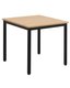 Table CARÉLIE mobile plateau ép.24 mm stratifié chant bois piètement époxy - 80x80 cm - T6