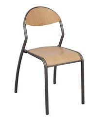 SCOLAIRE - Apprendre - Chaise ROND'O 4 pieds ass. et dossier bois Blueprotech® pièt. époxy - T5